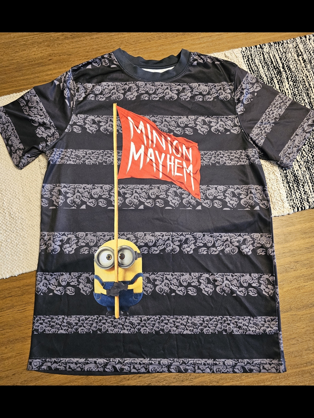 Minion Mayhem Black Graphic Short Sleeve Tee for Kids